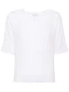 Agnès B. Solaine V-neck Cotton T-shirt In White