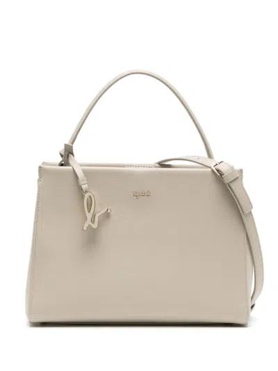 Agnès B. Sophie Leather Tote Bag In Neutrals