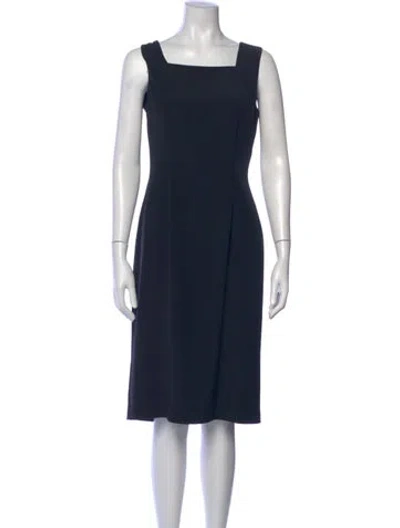 Pre-owned Agnès B. Square Neckline Knee-length Dress In Black
