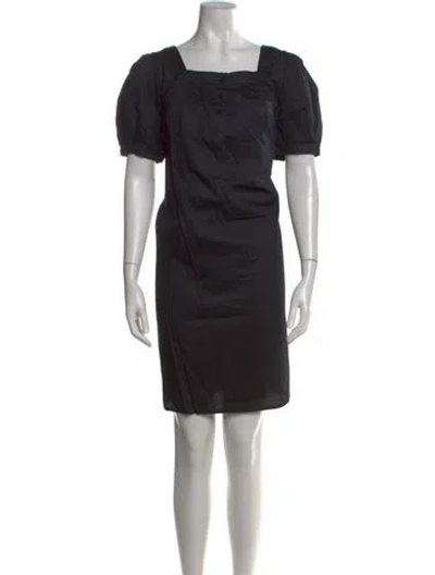 Pre-owned Agnès B. Square Neckline Mini Dress In Black