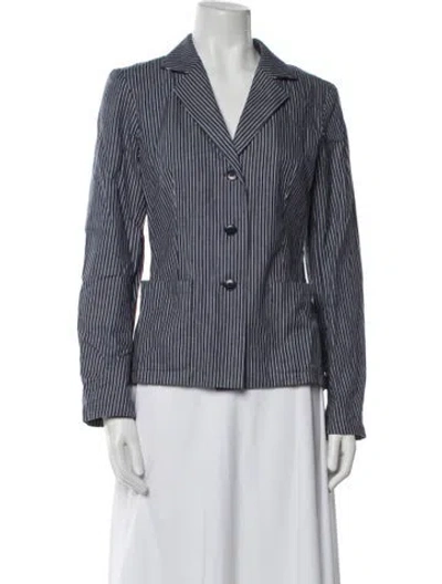 Pre-owned Agnès B. Striped Blazer In Blue