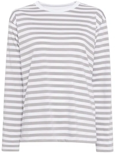 Agnès B. Striped Cool T-shirt In White