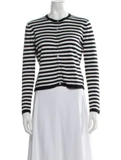 Pre-owned Agnès B. Striped Crew Neck Sweater In Blue