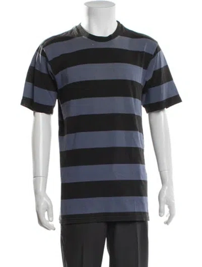 Pre-owned Agnès B. Striped Crew Neck T-shirt In Blue