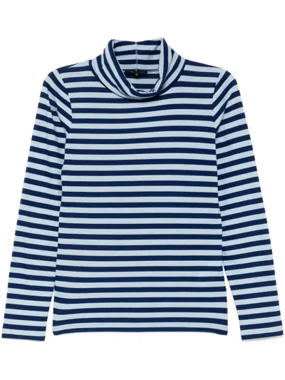 Agnès B. Striped Long-sleeves T-shirt In Blue