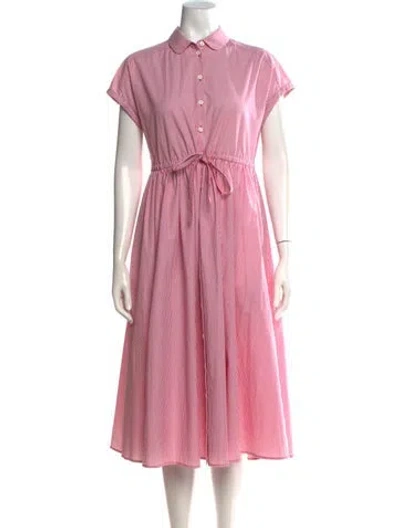 Pre-owned Agnès B. Striped Midi Length Dress In Pink