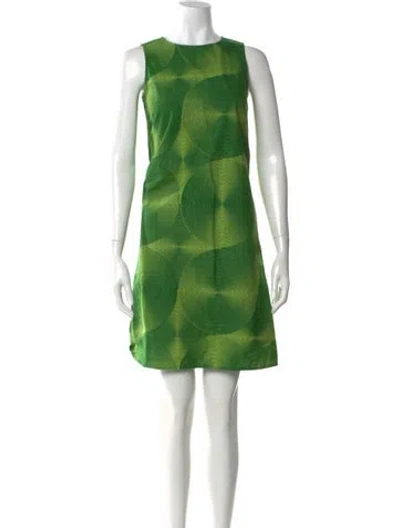 Pre-owned Agnès B. Striped Mini Dress In Green