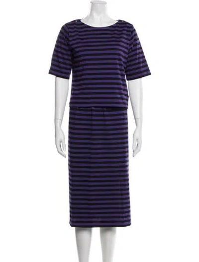 Pre-owned Agnès B. Striped Skirt Set In Purple