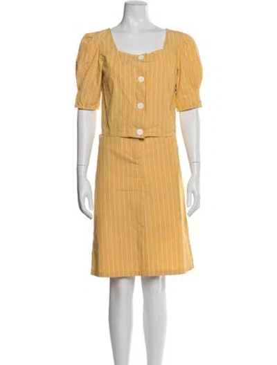 Pre-owned Agnès B. Striped Skirt Set In Yellow