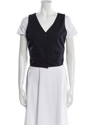 Pre-owned Agnès B. Striped Vest W/ Tags In Blue