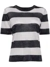 Agnès B. Stripped Knitted Top In Neutrals