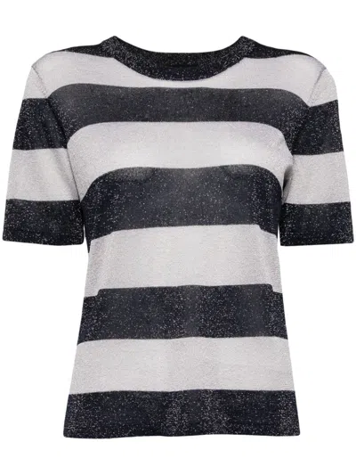 Agnès B. Stripped Knitted Top In Neutrals