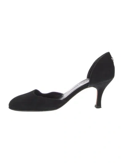 Pre-owned Agnès B. Suede D'orsay Pumps In Black