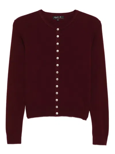 Agnès B. Swing-snap Cardigan In Red