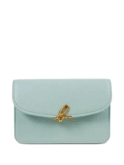 Agnès B. 'the B.' Curve Flap Leather Wallet In Blue