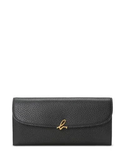 Agnès B. 'the B.' Flap Leather Wallet In Black