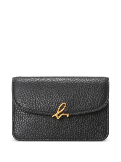 Agnès B. 'the B.' Logo Leather Wallet In Black