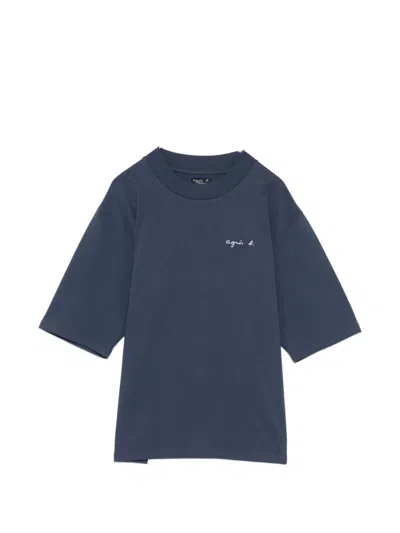 Agnès B. Thick Cotton Christof T-shirt In Blue
