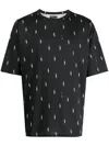 Agnès B. Thunder-print Cotton T-shirt In Black