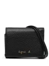 Agnès B. Tri-fold Leather Wallet In Black