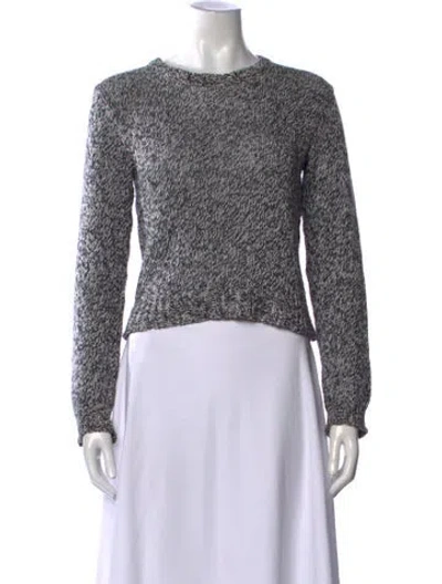 Pre-owned Agnès B. Tweed Pattern Crew Neck Sweater In Multicolor