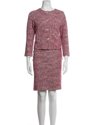 Pre-owned Agnès B. Tweed Pattern Skirt Set In Multicolor