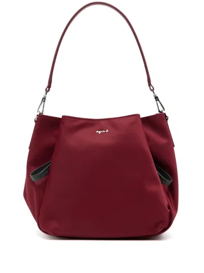 Agnès B. Two-way Nylon Tote Bag In Red