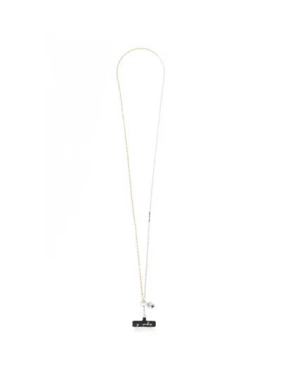 Agnès B. Two-tone Chain Phone Strap In Gold