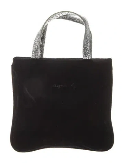 Pre-owned Agnès B. Velvet Tote In Black