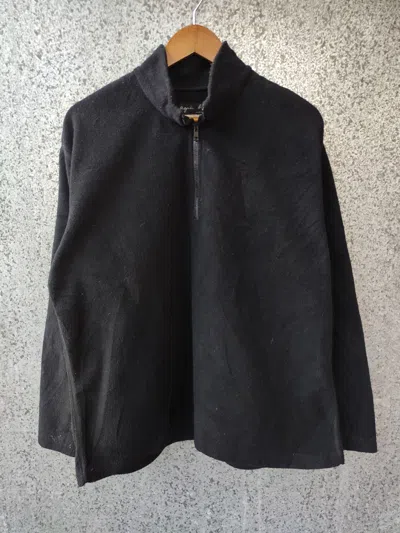 Pre-owned Agnès B. Vintage Agnes B Fleece Jacket Sweater In Black
