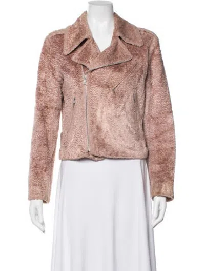 Pre-owned Agnès B. Vintage Biker Jacket In Burgundy