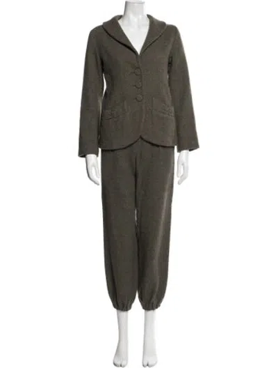 Pre-owned Agnès B. Vintage Wool Set In Green