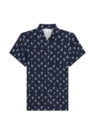 Agnès B. Violaine Floral-print Button-downt-shirt In Blue