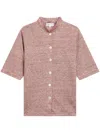 Agnès B. Short-sleeve Linen Cardigan In Pink