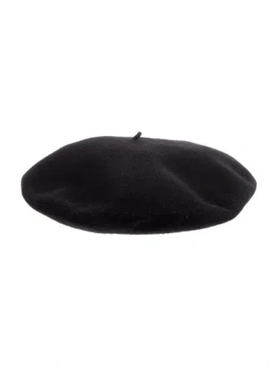 Pre-owned Agnès B. Virgin Wool Beret In Black