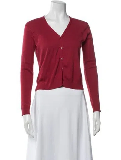 Pre-owned Agnès B. V-neck Cardigan In Red