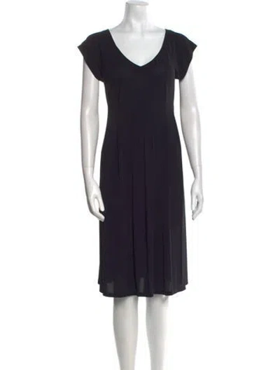 Pre-owned Agnès B. V-neck Knee-length Dress In Black