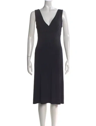 Pre-owned Agnès B. V-neck Knee-length Dress In Black
