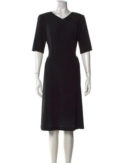 Pre-owned Agnès B. V-neck Knee-length Dress In Black