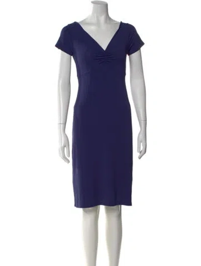 Pre-owned Agnès B. V-neck Knee-length Dress In Blue