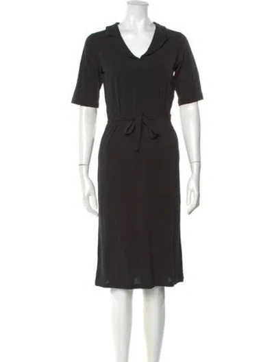Pre-owned Agnès B. V-neck Knee-length Dress W/ Tags In Black