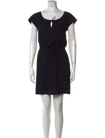 Pre-owned Agnès B. V-neck Mini Dress In Black