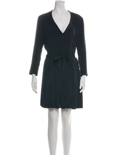 Pre-owned Agnès B. V-neck Mini Dress In Black