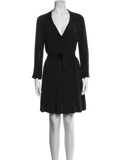 Pre-owned Agnès B. V-neck Mini Dress In Black