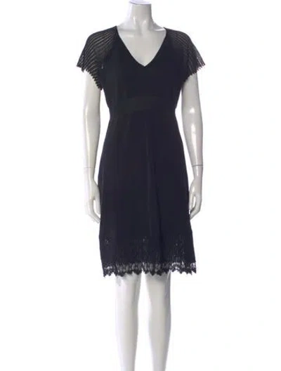 Pre-owned Agnès B. V-neck Mini Dress In Blue