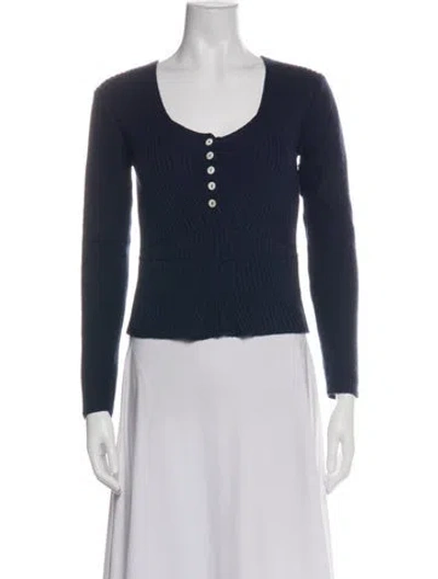 Pre-owned Agnès B. V-neck Sweater In Blue