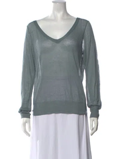 Pre-owned Agnès B. V-neck Sweater In Blue