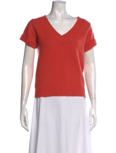 Pre-owned Agnès B. V-neck Sweater In Orange