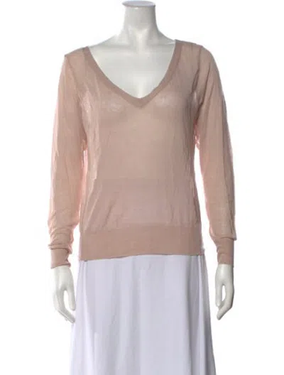 Pre-owned Agnès B. V-neck Sweater In Pink