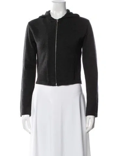 Pre-owned Agnès B. Wool Biker Jacket In Gray